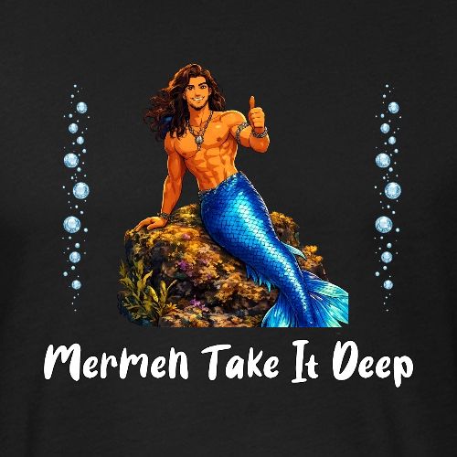 Merman Take It Deep - Unisex Poly/Cotton T-Shirt