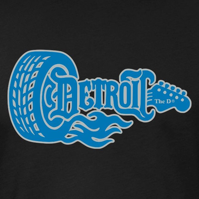 The D® - Detroit Wheel Guitar with Flames Bl Slvr
