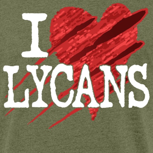 I Heart Lycans Werewolf Claw Marks - Fitted Cotton/Poly T-Shirt by Next Level