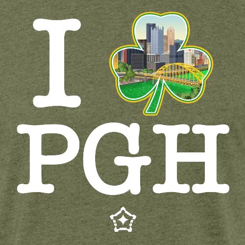 I 'Shamrock' PGH (Green) - Men’s Fitted Poly/Cotton T-Shirt
