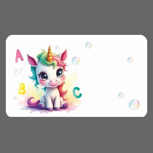 Sweet unicorn with soap bubbles and ABC letters - Full Color Panoramic Mug