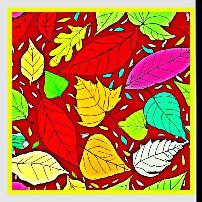 Rainbow Leaves Vibrant Pattern