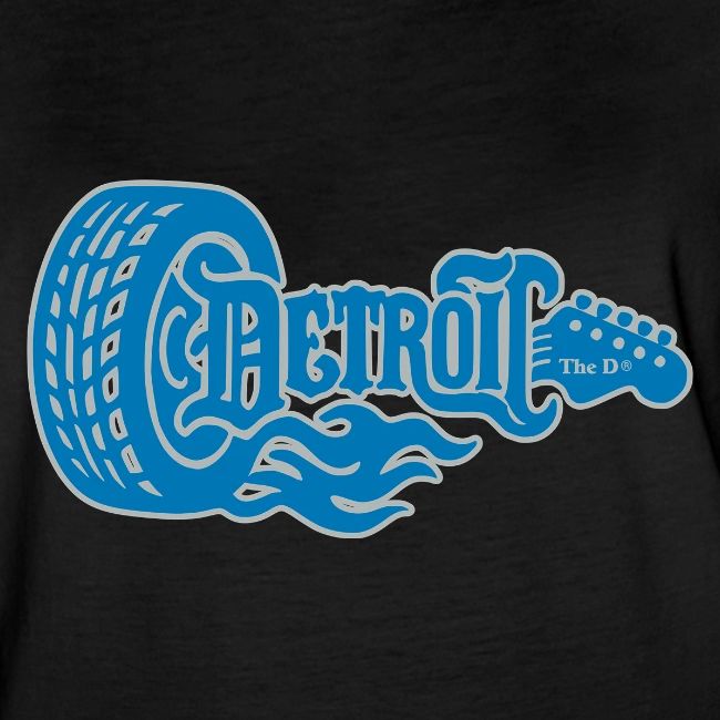 The D® - Detroit Wheel Guitar with Flames Bl Slvr