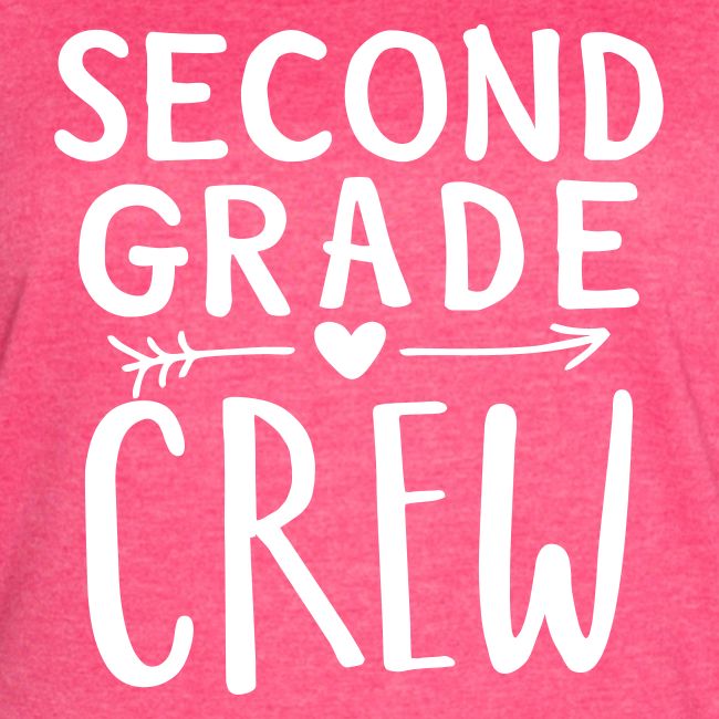 Second Grade Crew Heart Teacher T-Shirts