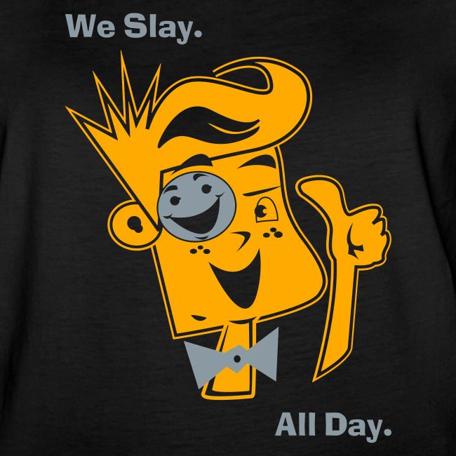 We Slay All Day Shiny Shirt Metallic Silver & Gold