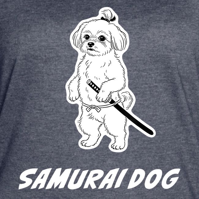 Samurai Maltese Katana Warrior Dog Tee