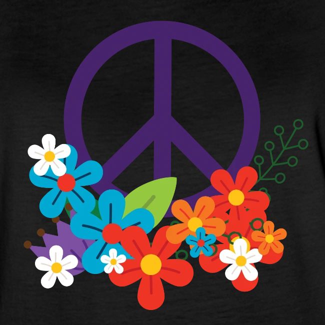 Hippie Peace Design With Flowers