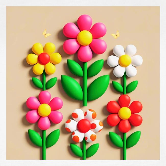 3D Flowers and Butterflies in Amber, Floral Design