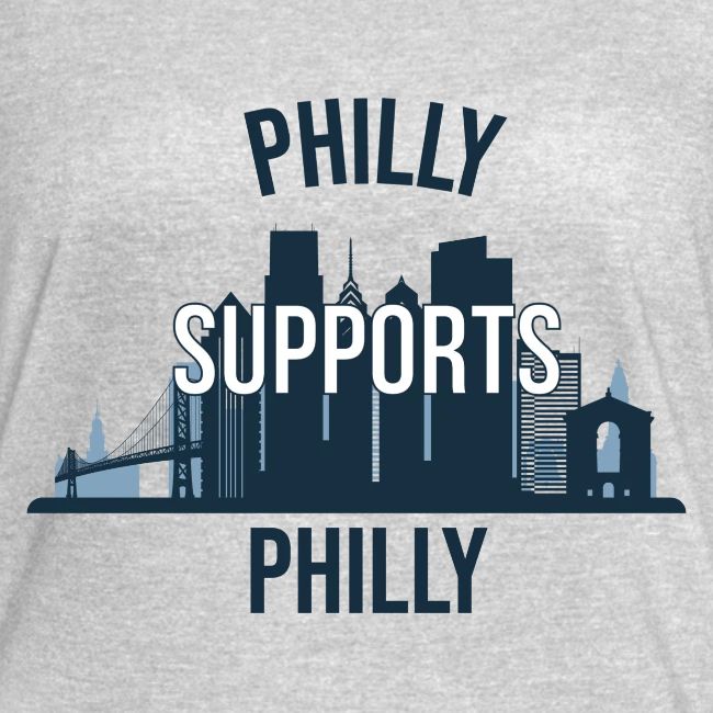 Philly Supports Philly skyline blue transparentbg
