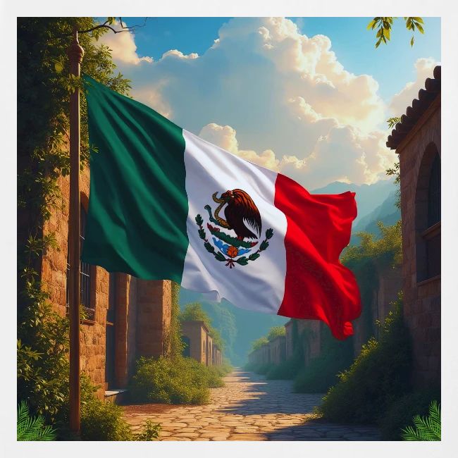 Mexican flag in Magical Town and Nature