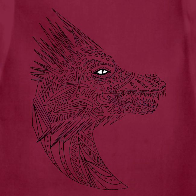 black art deco dragon head