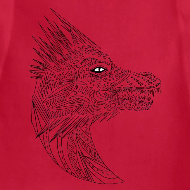 black art deco dragon head