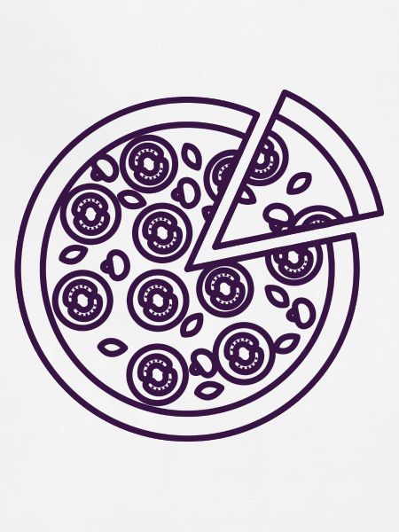 White Whole Pizza Icon