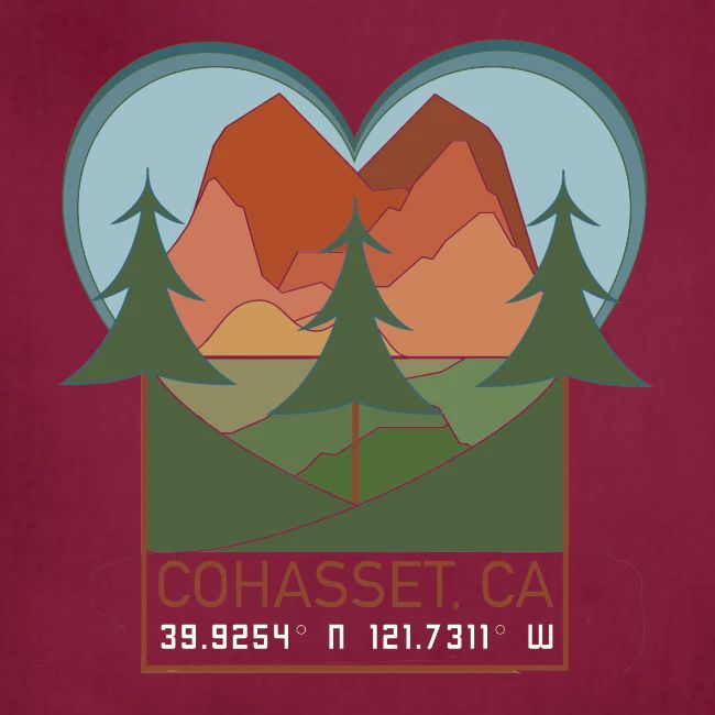 Cohasset Ca Lat/Long - Full Color w/white numbers