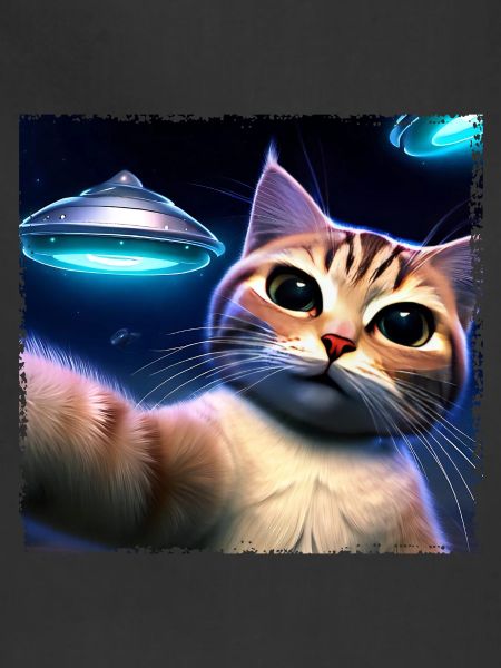 Cat selfie with UFO