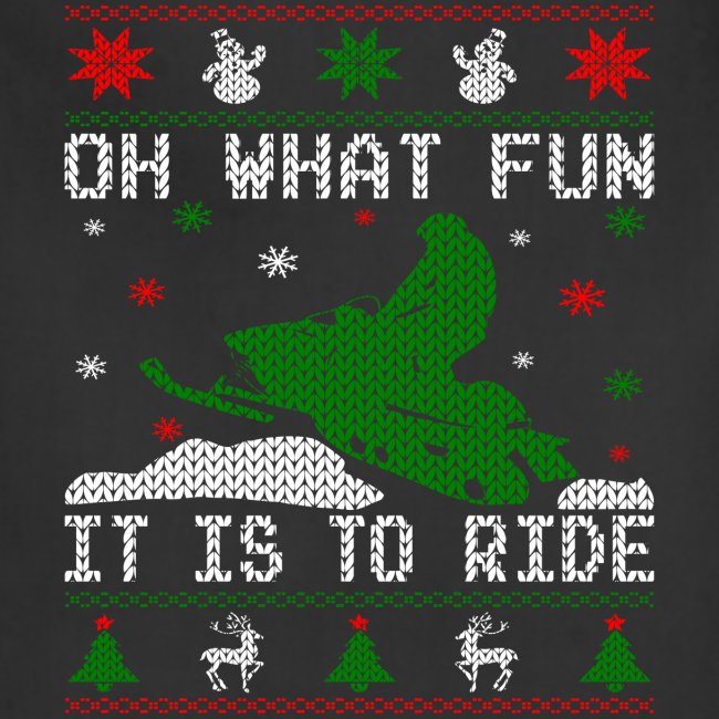 Oh What Fun Snowmobile Ugly Sweater style