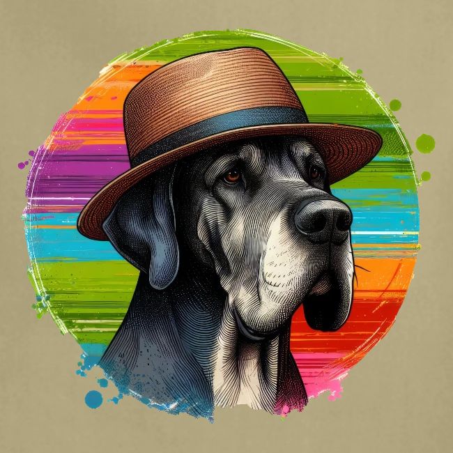 Great Dane Wearing a Hat Art