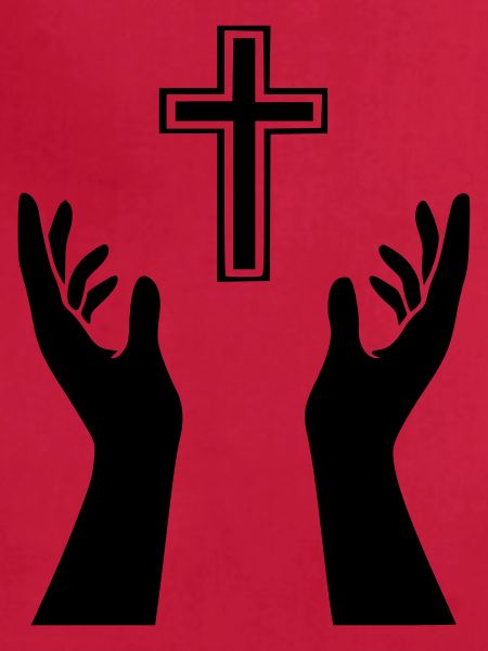 cross and hands
