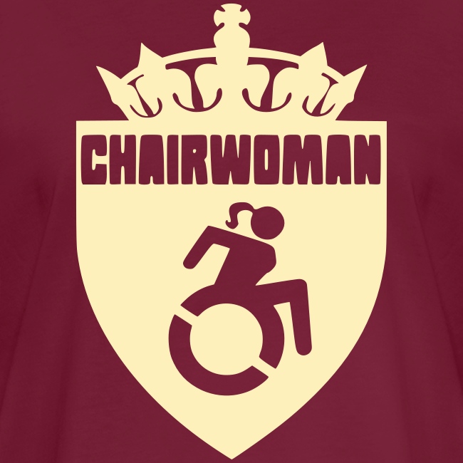 A woman in a wheelchair is Chairwoman