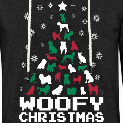 Woofy Christmas Tree - Unisex Lightweight Terry Hoodie