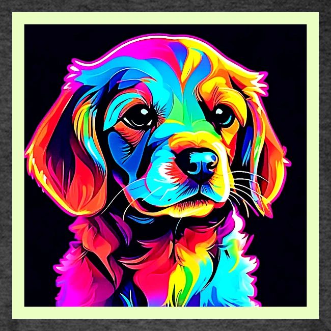 Rainbow Dog Portrait Art