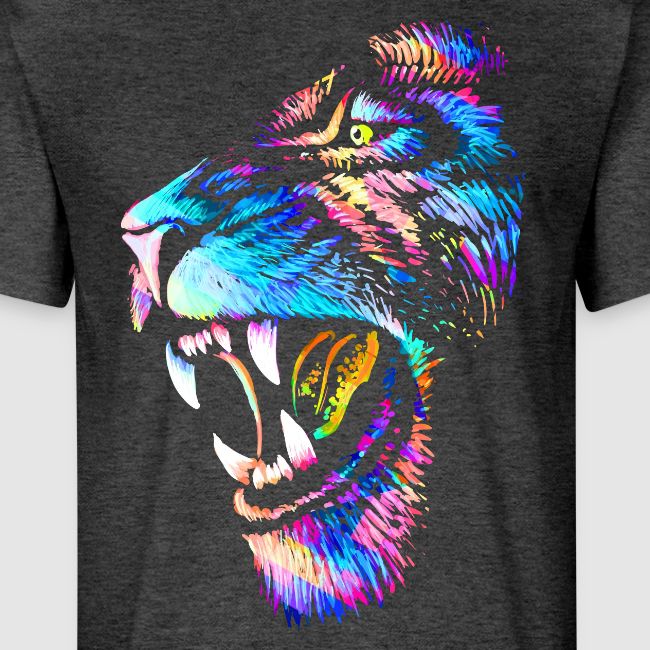 Colorful Lion Head Portrait Drawing - Roaring Lion
