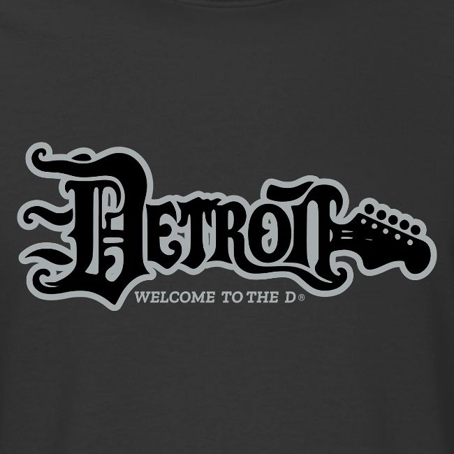 DETROIT GUITAR WTTD BLK SLR REG FONT