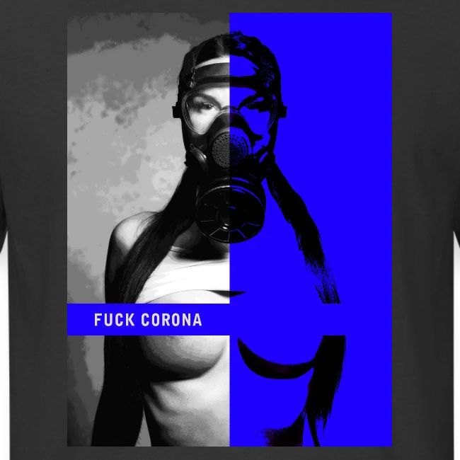 masked girl blue - FUCK CORONA 4 dark clothes