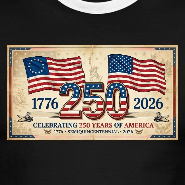 USA 250th Anniversary Flags Emblem