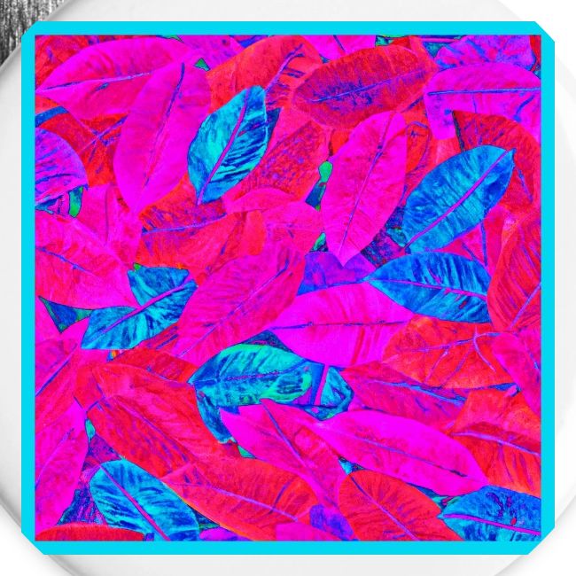 Vibrant Neon Leaves Artful Elegance