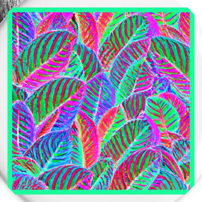 Elegant Leaf Pattern Neon Vibes