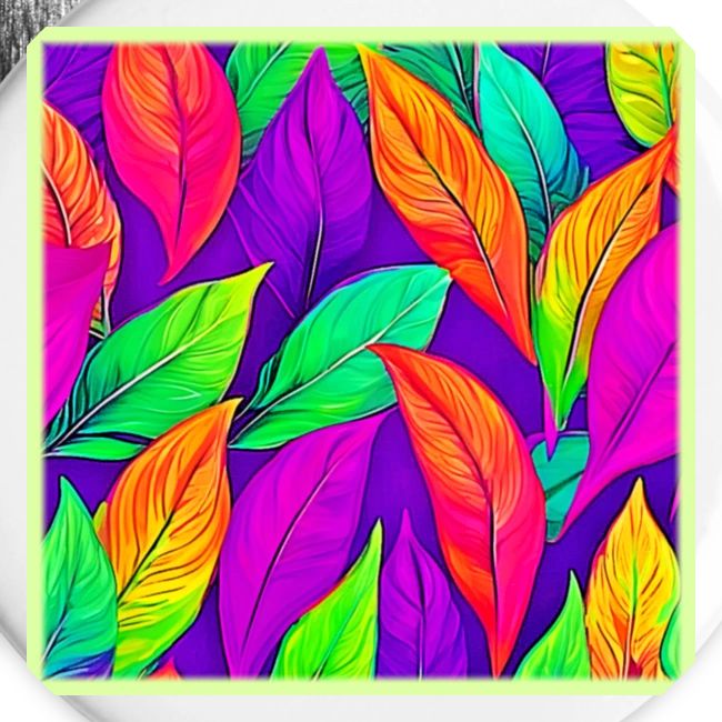 Colorful Neon Ethereal Leaves Pattern