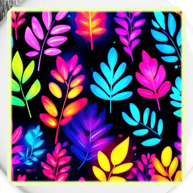 Neon Leaves Abstract Pattern