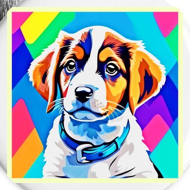 Puppy Portrait: Colorful Pup