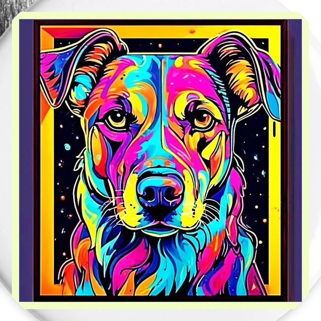 Rainbow Dog Portrait Art