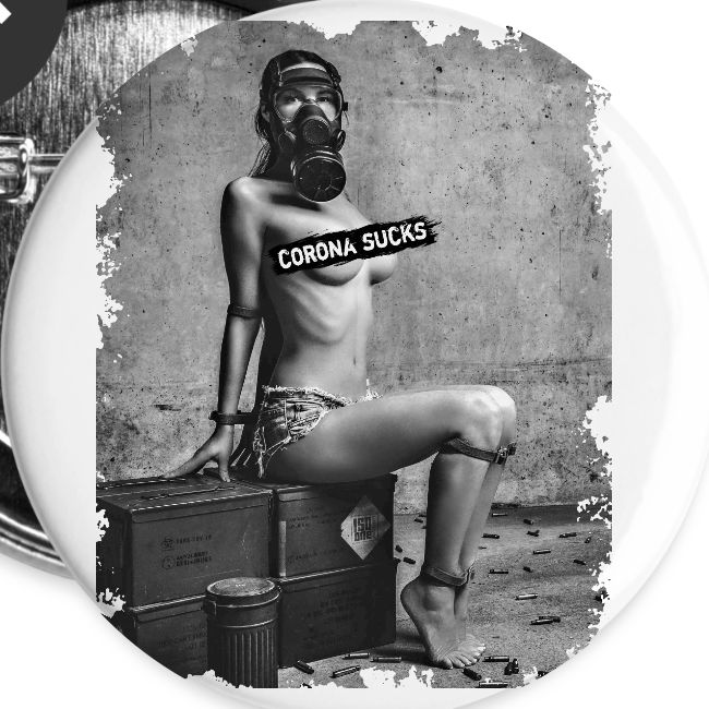 captivated nude girl with gas mask - CORONA SUCKS