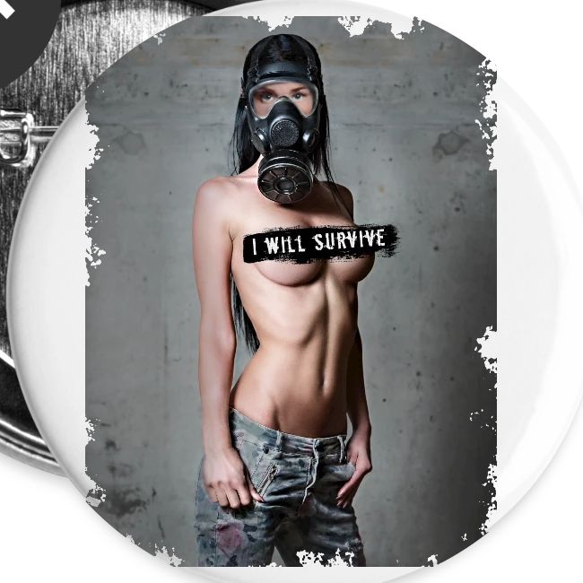 nude girl with gas mask - i will survive
