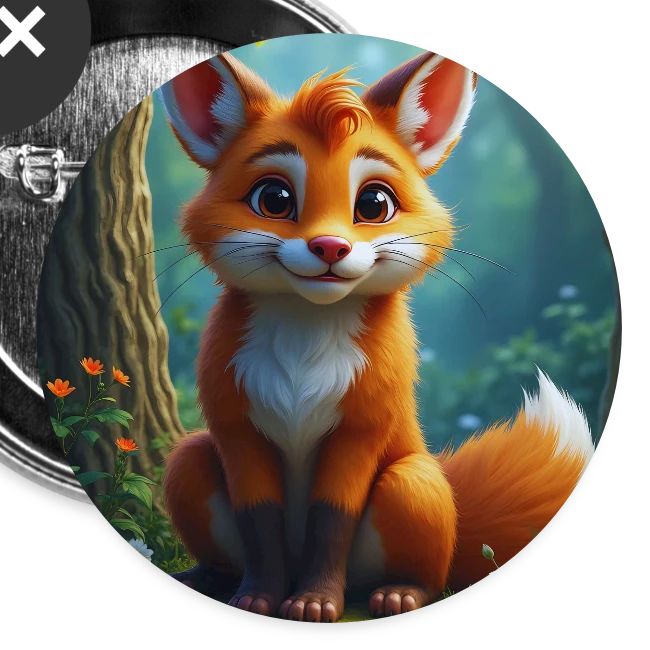Magical fantasy fox in enchanted forest scene