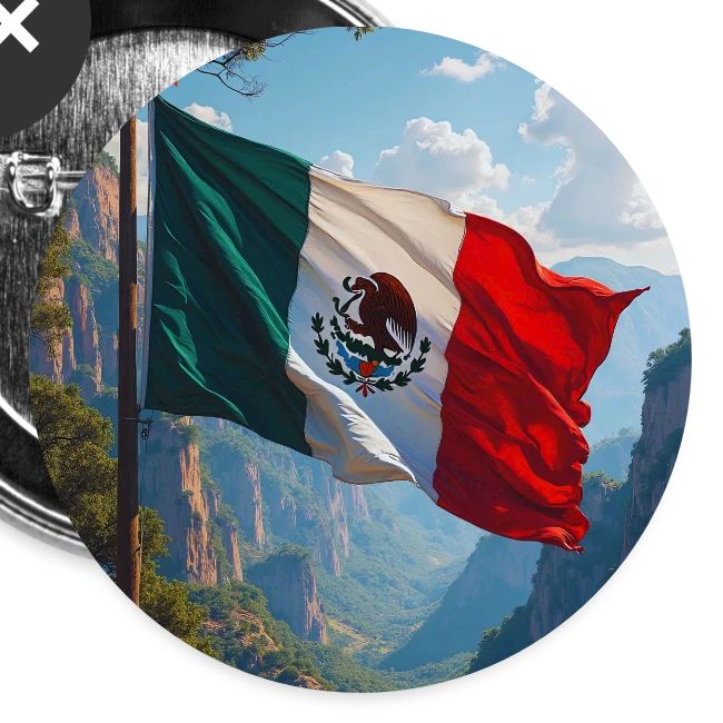 Mexican Flag in Mountain Nature Landscape