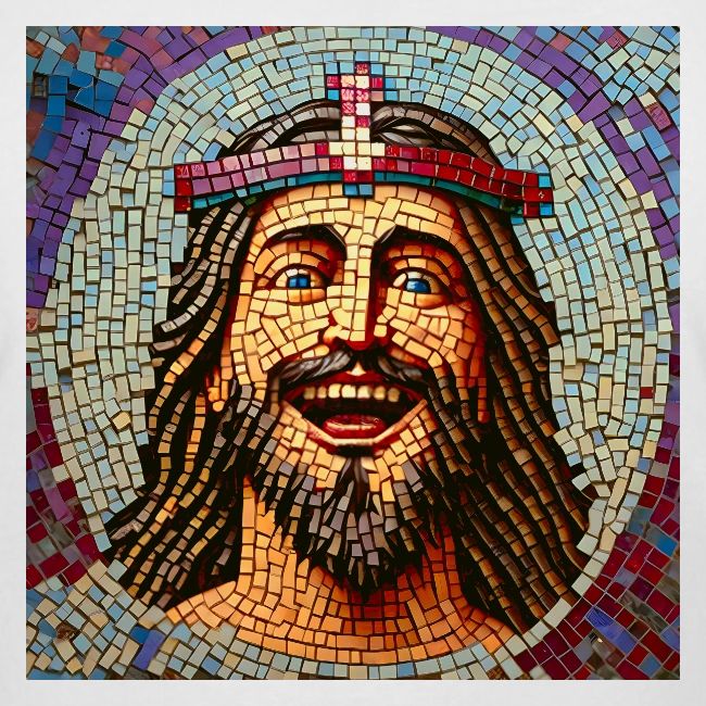 happy mosaic jesus