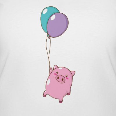 Piggy flies with balloons - Women's Plus Size T-Shirt