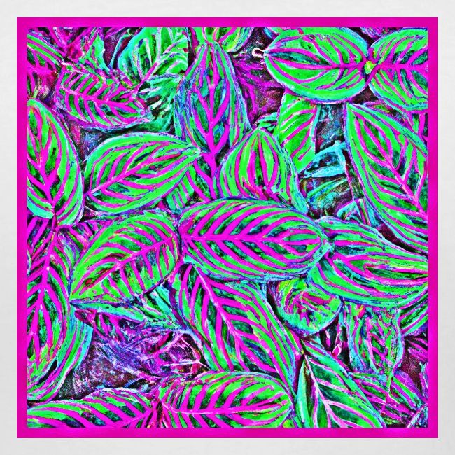 Neon Leaves Art Stylish Elegance