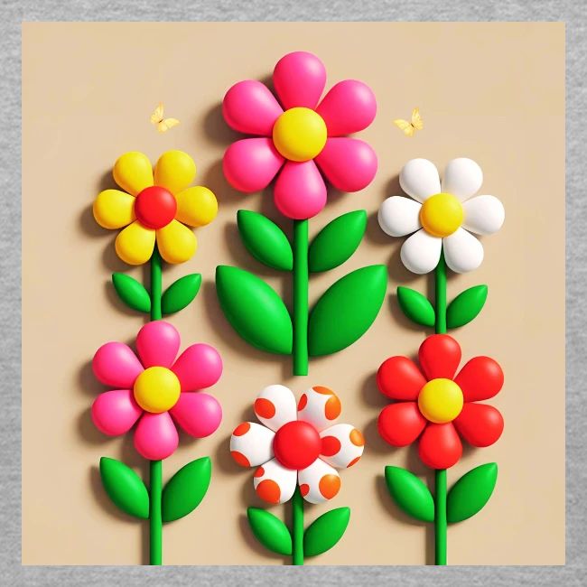 3D Flowers and Butterflies in Amber, Floral Design