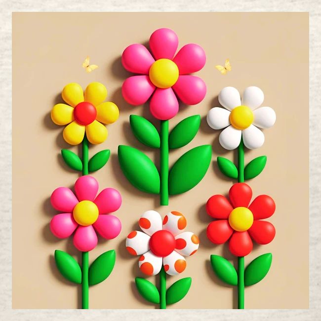 3D Flowers and Butterflies in Amber, Floral Design