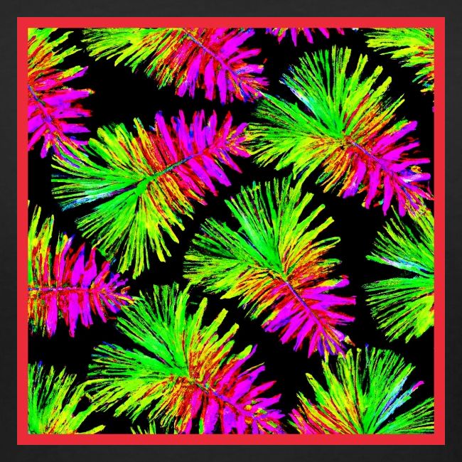 Elegant Leaf Pattern Neon Vibes