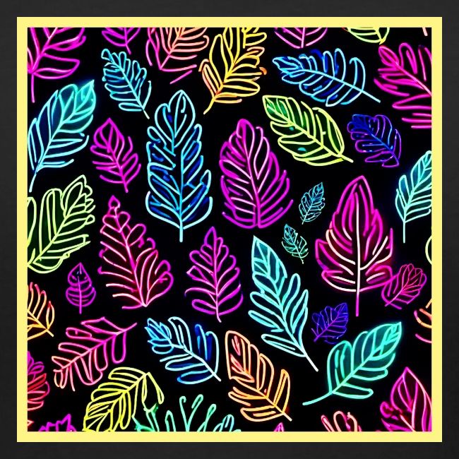 Luminous Foliage Tapestry: Neon Leaves Symphony