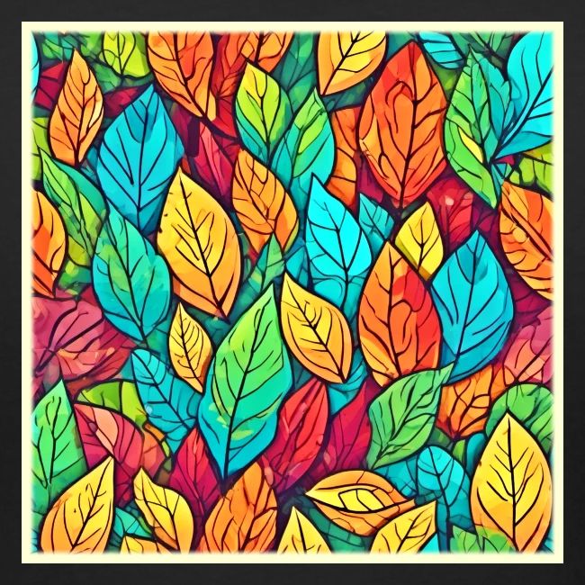 Vibrant Cartoon Leaves Art
