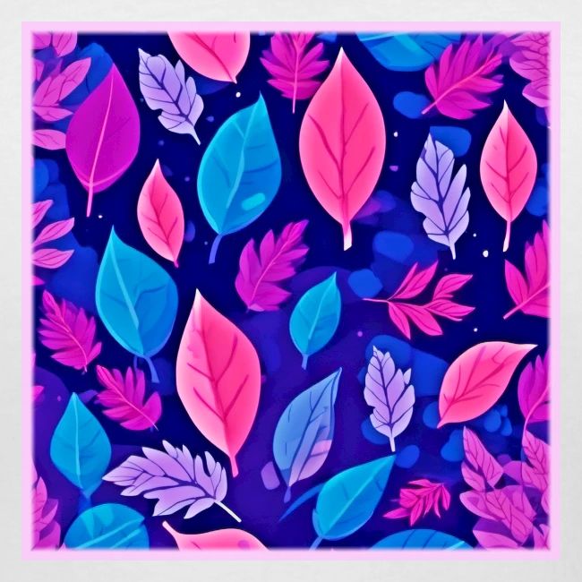 Whimsical Cartoon Leaves: Purple & Pink