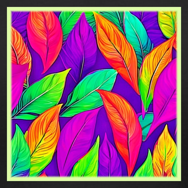 Colorful Neon Ethereal Leaves Pattern