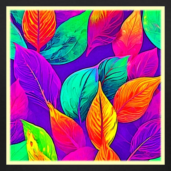 Vibrant Foliage: Cartoon Neon